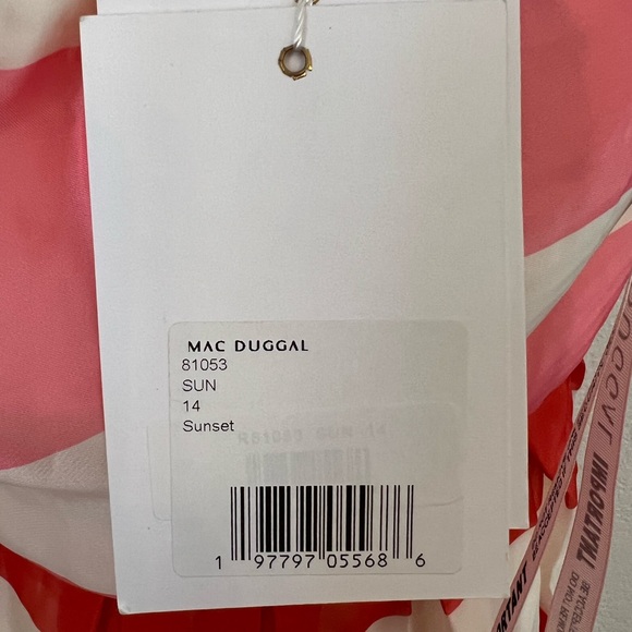 Mac Duggal Orange and White Strapless Sundress NWT - Picture 9 of 11